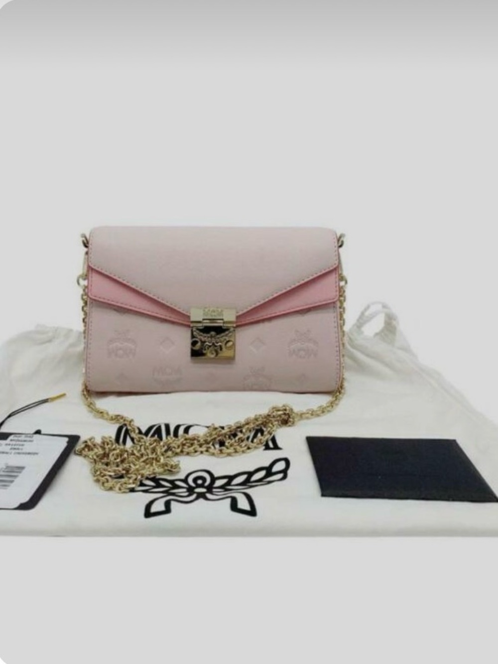 MCM🌸 MILLIE MONOGRAMMED PINK LEATHER CROSS BODY W/COA- pristine condition